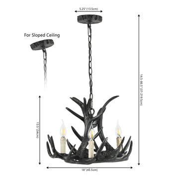 Rudolph Adjustable Resin Antler LED Chandelier